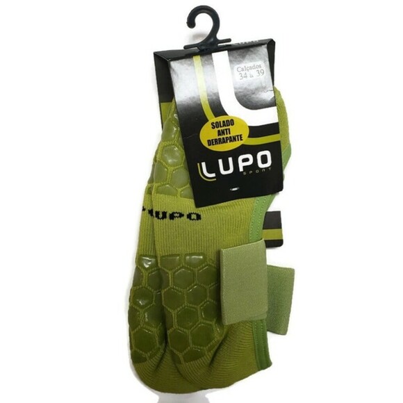 Lupo Accessories - LUPO Solid Yoga-Pilates Socks With Grippers Lime One Size Fits (5-8.5)